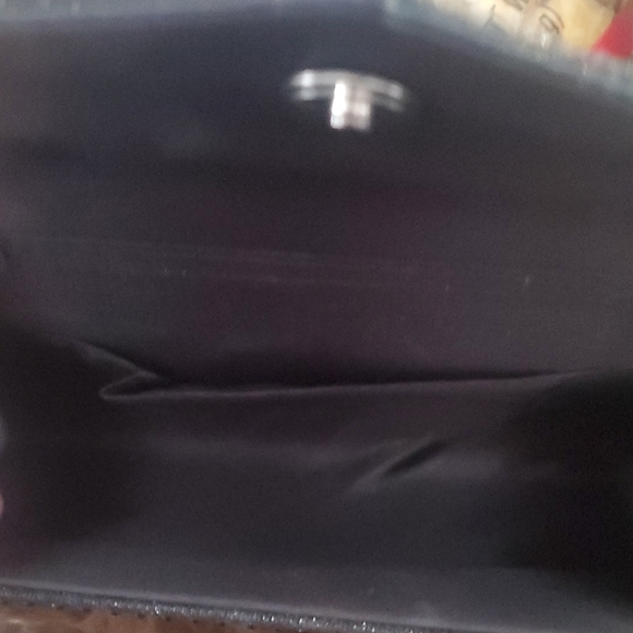 Black Rhinestone Envelope Clutch with Chain Strap - Picture 3 of 5